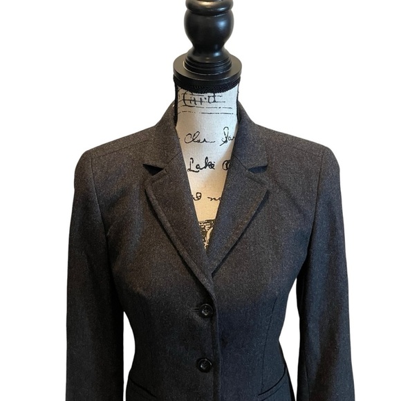 J. Crew Wool Blazer Jacket Charcoal Gray Size 4 Business Office Preppy Workwear - Picture 2 of 10
